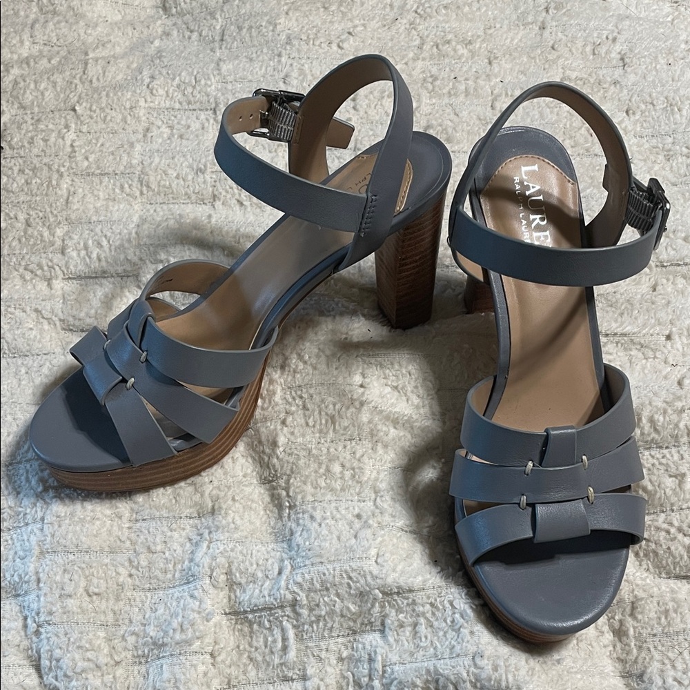 Lauren Ralph Lauren Gray Strappy Heels